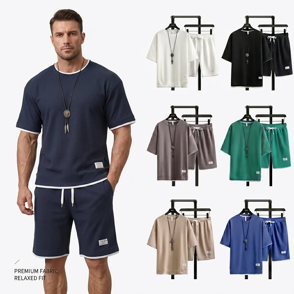 Street Summer Fashion - طقم رياضي صيفي للرجال من قماش