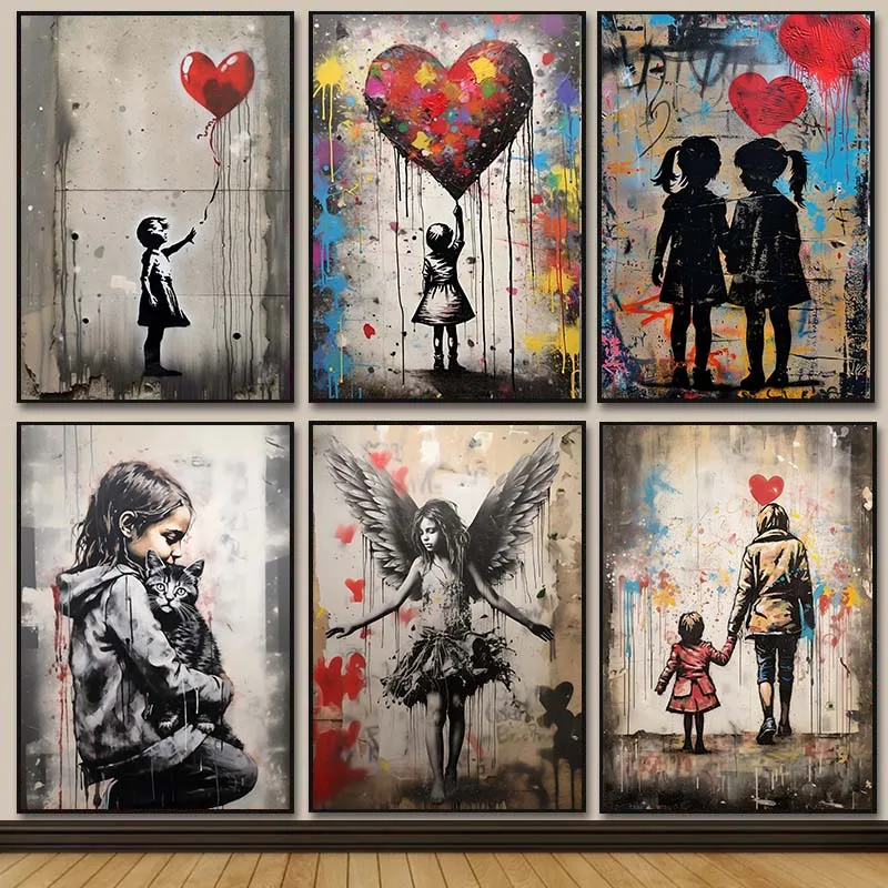 Street Fashion Poster - بانكسي الكتابة على الجدران صبي فتاة