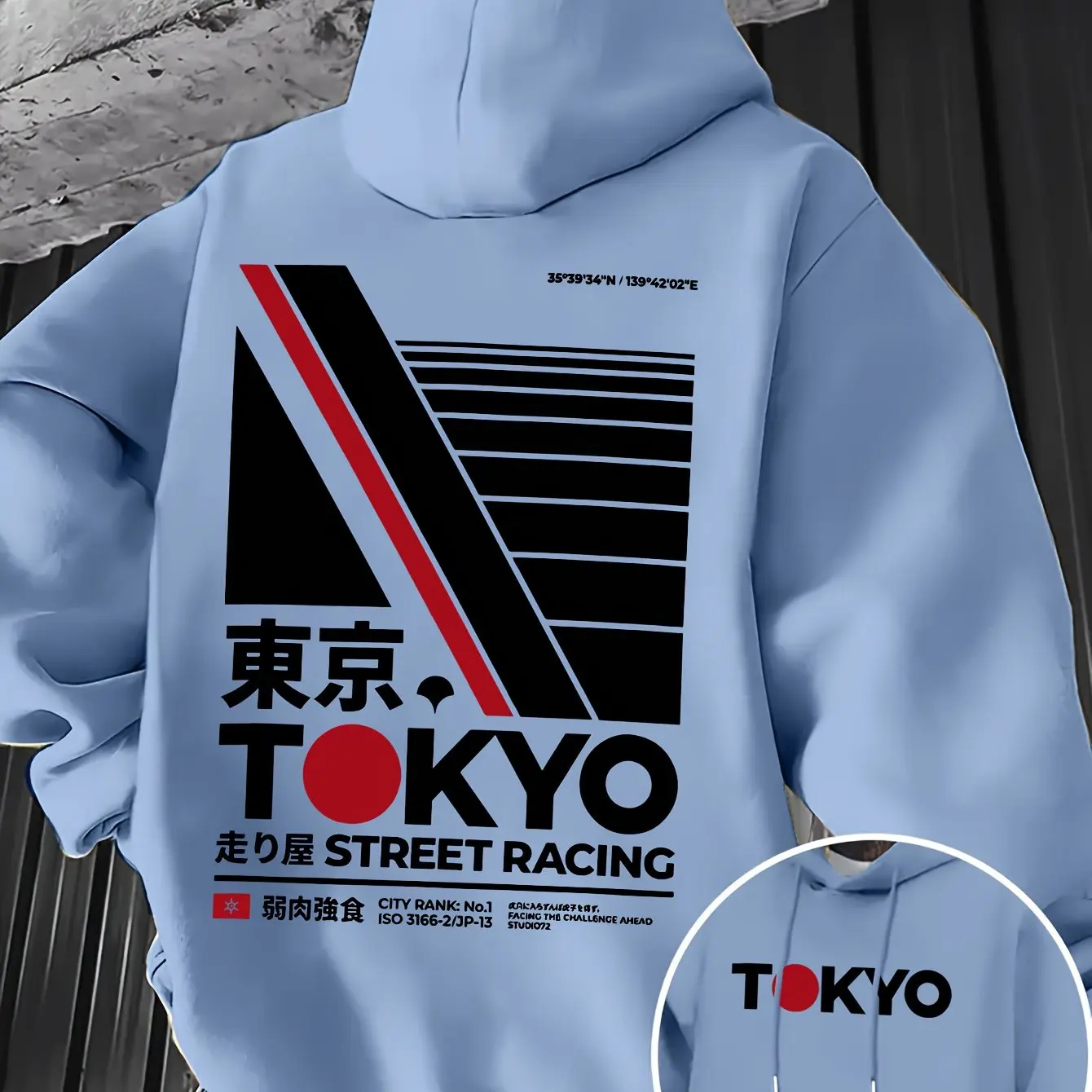 Street Fashion In Tokyo - هودي رجالي بطباعة مزدوجة الجانب بتصميم