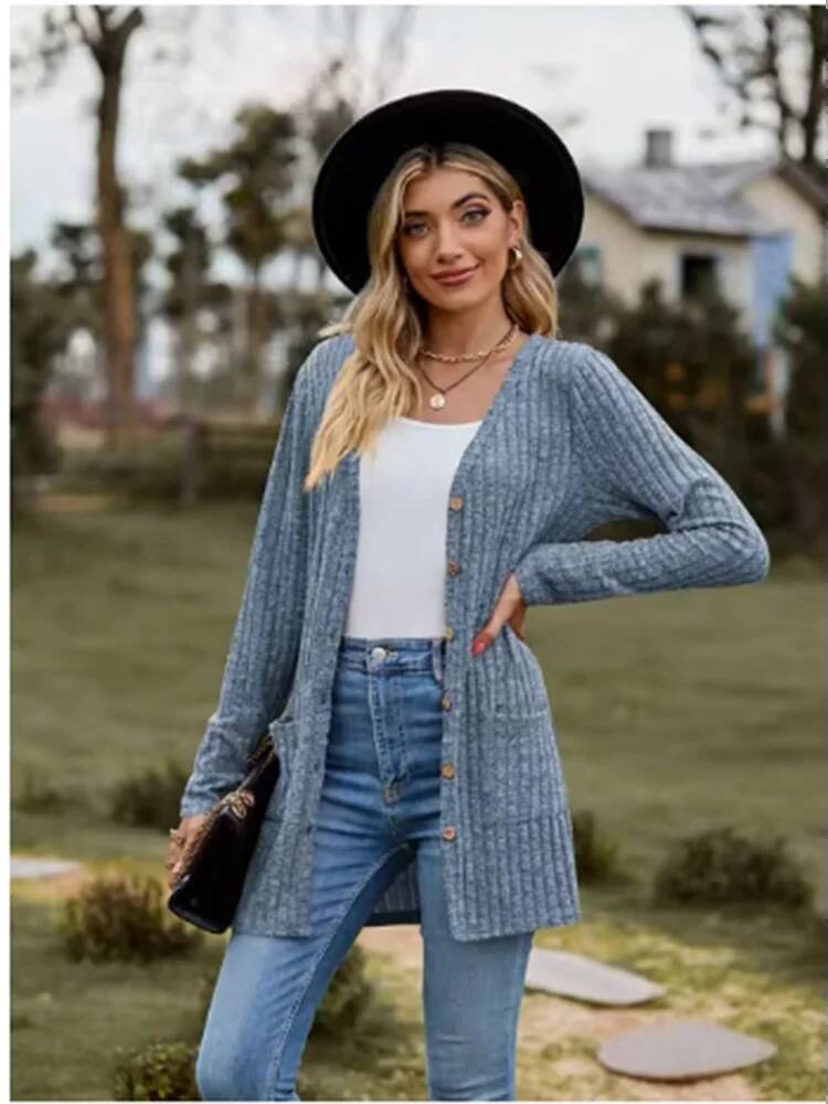 زر بلون طويل الأكمام جديد مخطط - مراجعة Street Fashion Taiwan وسعره