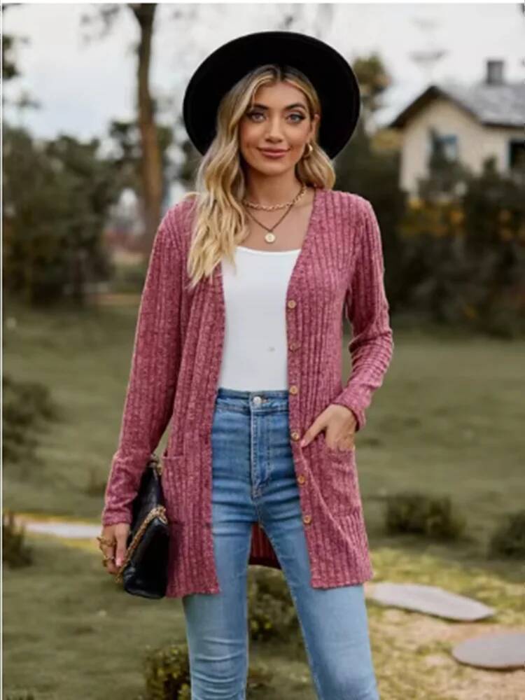 زر بلون طويل الأكمام جديد مخطط - مراجعة Street Fashion Taiwan وسعره