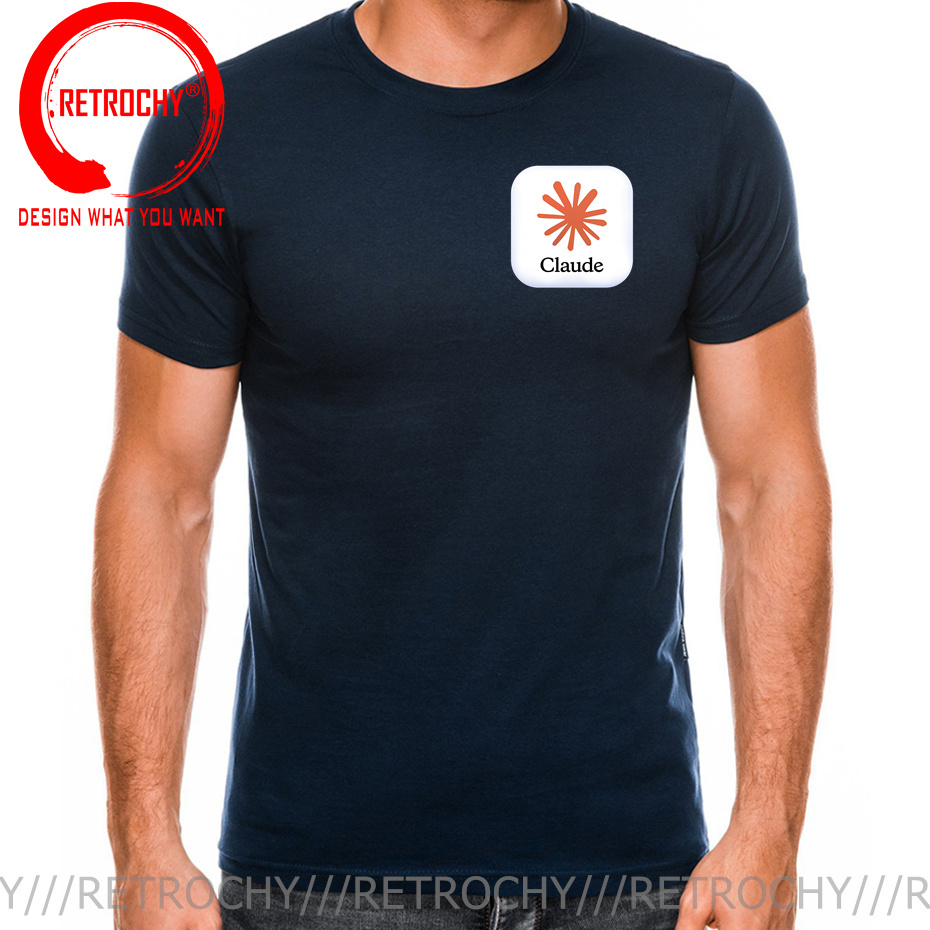 تي شيرت كلود AI بشعار مطبوع، ت - مراجعة Street Fashion Brand Logo وسعره