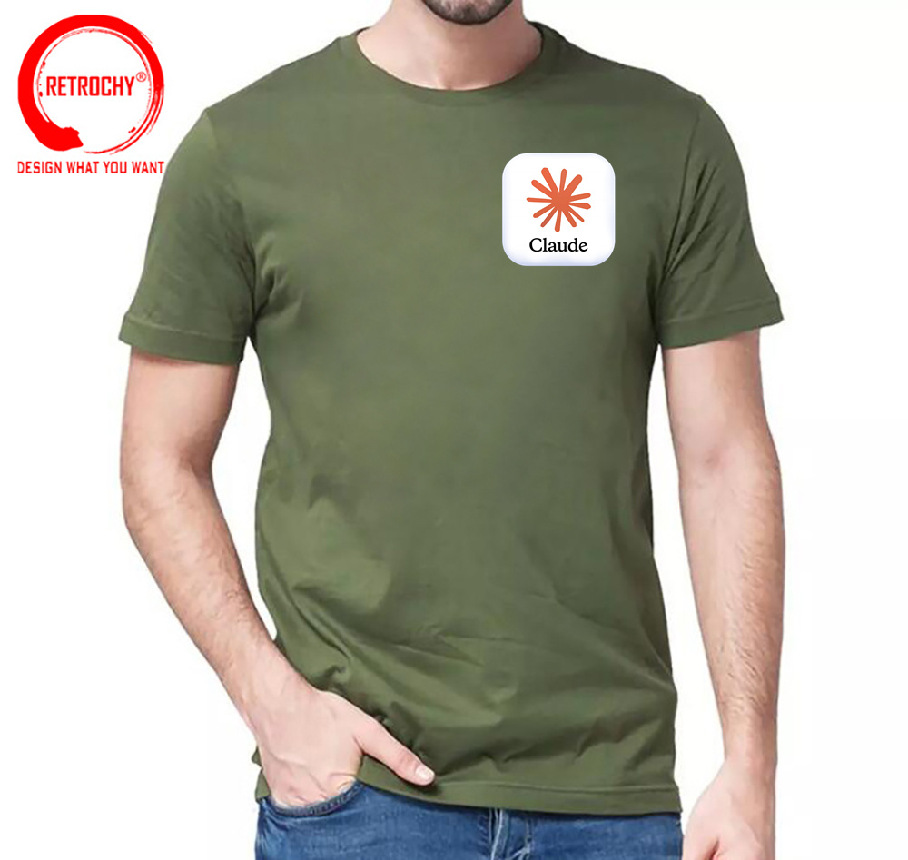 تي شيرت كلود AI بشعار مطبوع، ت - مراجعة Street Fashion Brand Logo وسعره