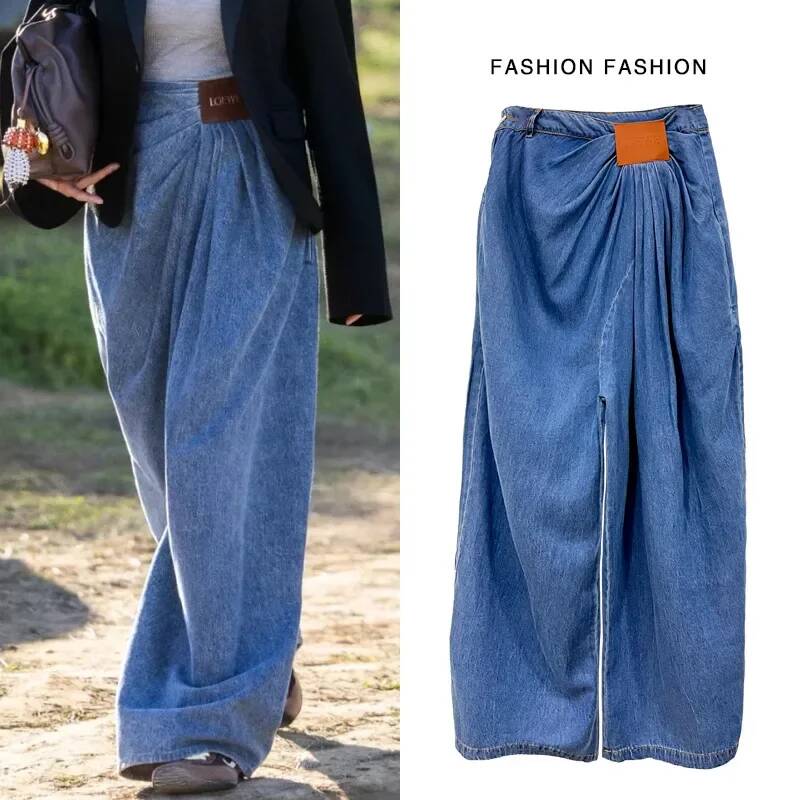 بنطلون جينز نسائي واسع الساق م - مراجعة Street Fashion Taiwan وسعره