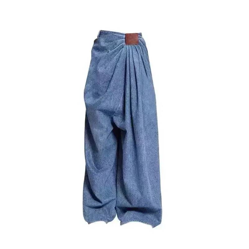 بنطلون جينز نسائي واسع الساق م - مراجعة Street Fashion Taiwan وسعره